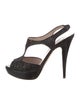 Miu Miu Glitter Glitter Accents T-Strap Pumps