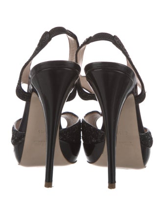 Miu Miu Glitter Glitter Accents T-Strap Pumps