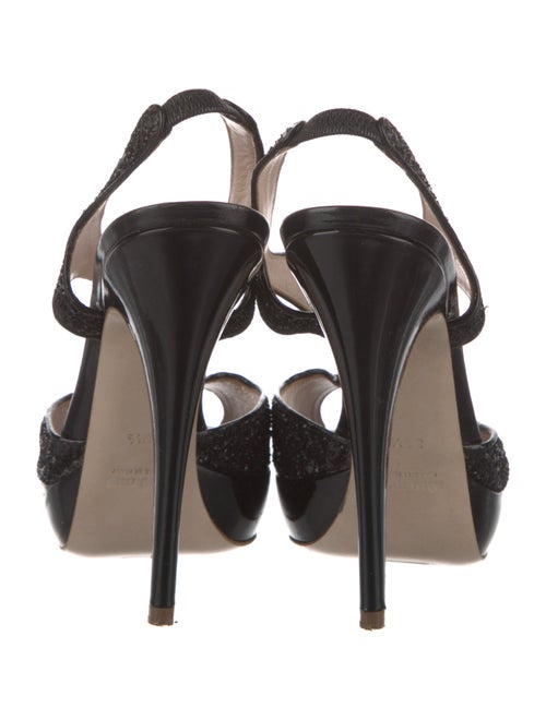 Miu Miu Glitter Glitter Accents T-Strap Pumps