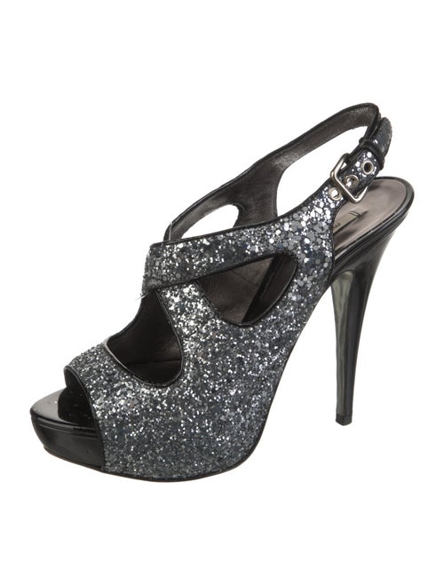 Miu Miu Glitter Slingback Sandals