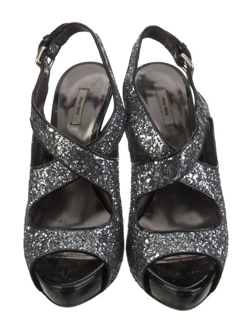 Miu Miu Glitter Slingback Sandals