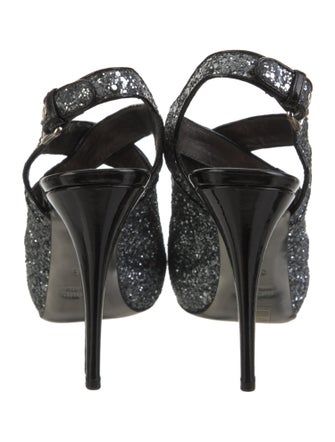 Miu Miu Glitter Slingback Sandals