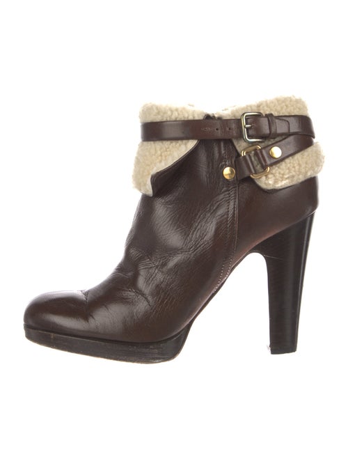 Miu Miu Leather Faux Fur Trim Boots
