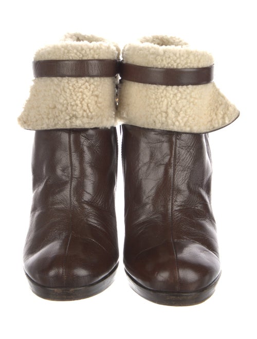 Miu Miu Leather Faux Fur Trim Boots