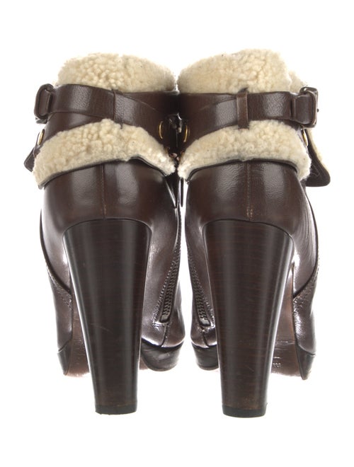 Miu Miu Leather Faux Fur Trim Boots