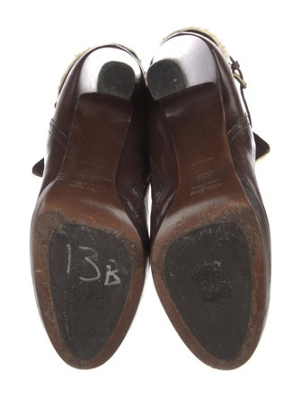 Miu Miu Leather Faux Fur Trim Boots