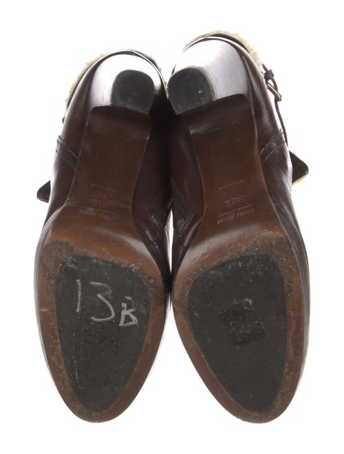 Miu Miu Leather Faux Fur Trim Boots