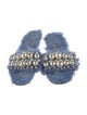 Miu Miu Faux Pearl Accents Fur Slides