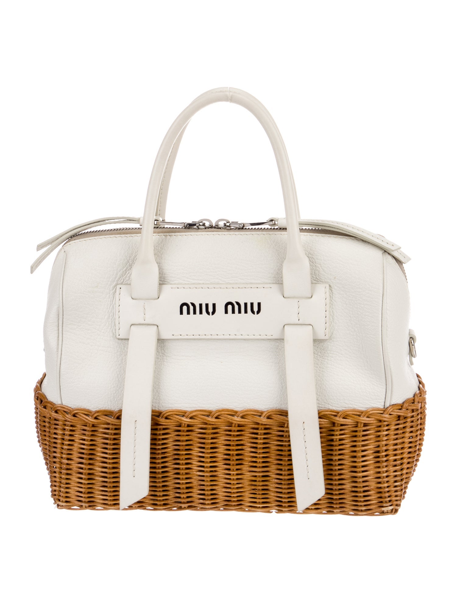 Miu Miu Wicker Top Handle Bag