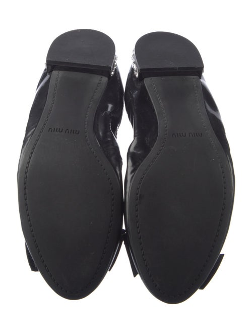 Miu Miu Patent Leather Bow Accents Ballet Flats