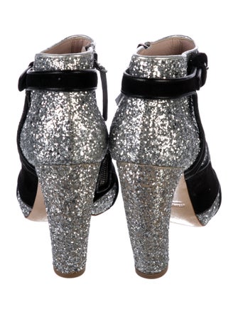 Miu Miu Leather Printed T-Strap Pumps