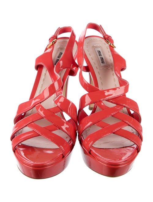 Miu Miu Patent Leather Slingback Sandals