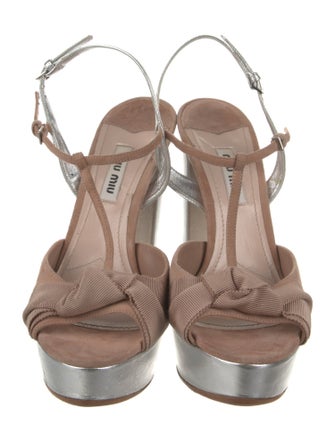 Miu Miu Patent Leather T-Strap Sandals