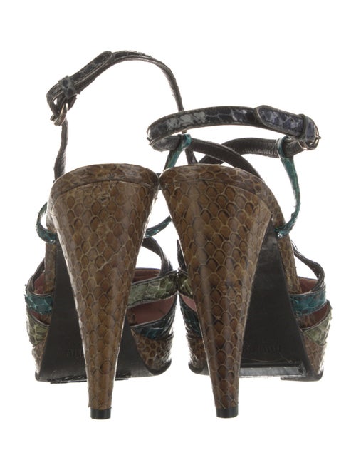 Miu Miu Snakeskin Animal Print Slingback Pumps