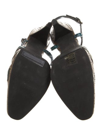 Miu Miu Snakeskin Animal Print Slingback Pumps