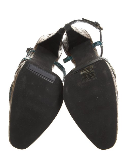 Miu Miu Snakeskin Animal Print Slingback Pumps