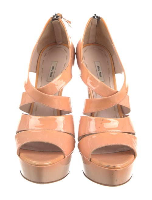 Miu Miu Patent Leather Slingback Sandals
