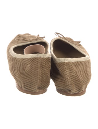 Miu Miu Suede Bow Accents Mary Jane Flats