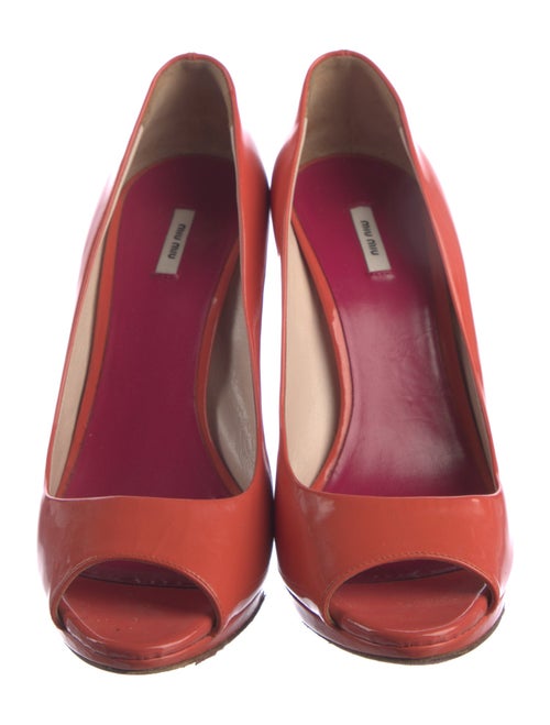 Miu Miu Patent Leather Printed Slingback Sandals