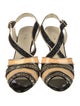 Miu Miu Glitter Colorblock Pattern Slingback Sandals