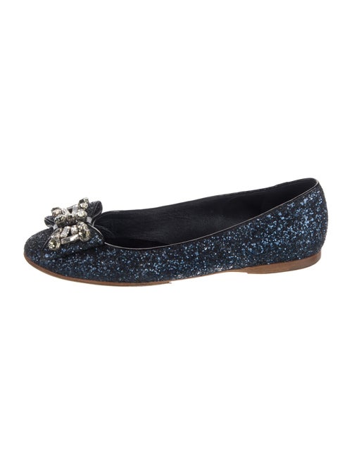 Miu Miu Glitter Glitter Accents Ballet Flats