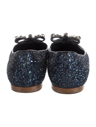 Miu Miu Glitter Glitter Accents Ballet Flats