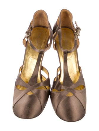 Miu Miu Satin T-Strap Pumps