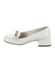Miu Miu Faux Pearl Accents Patent Leather Loafers