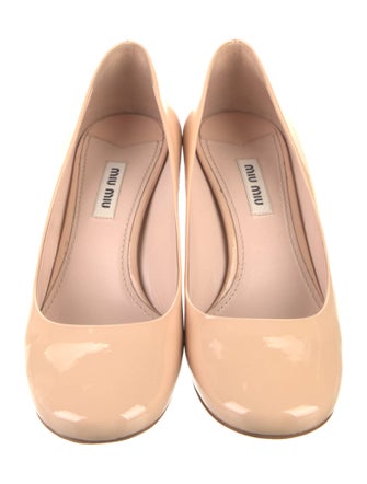Miu Miu Patent Leather Crystal Embellishments Pumps