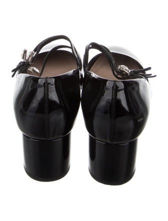 Miu Miu Patent Leather Crystal Embellishments Pumps