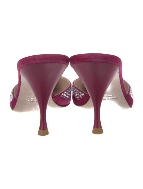 Miu Miu Suede Crystal Embellishments Mules