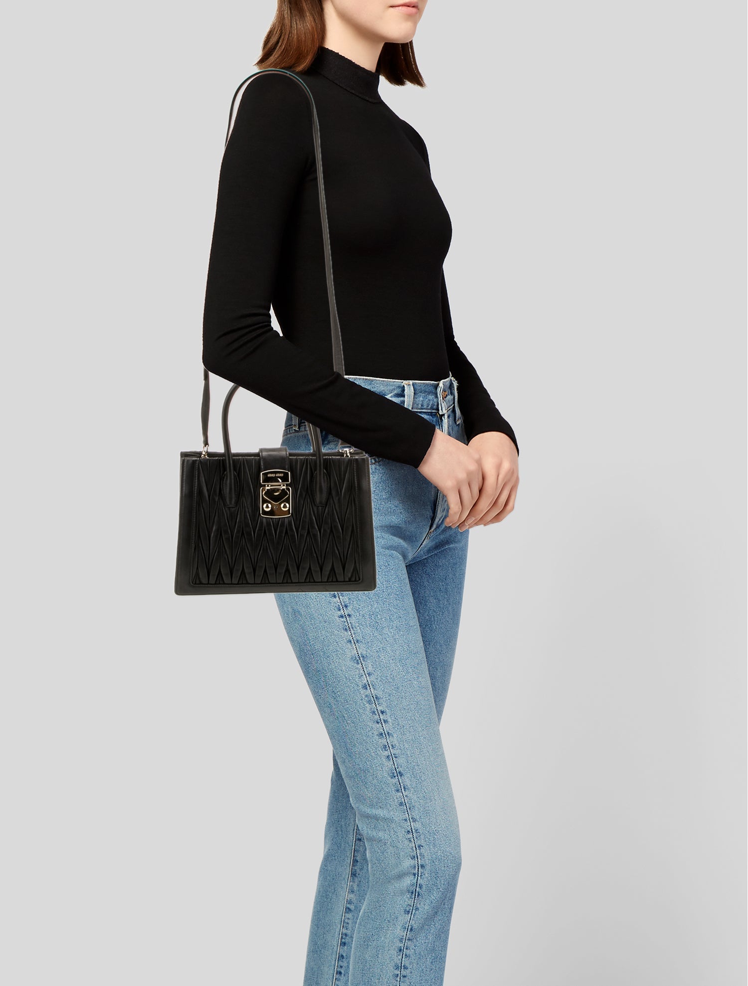 Miu Miu Leather Top Handle Bag