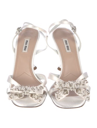 Miu Miu Satin Crystal Embellishments Sandals