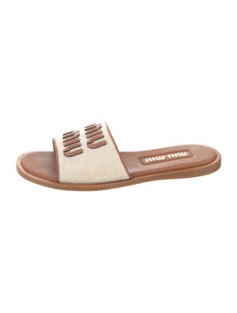 Miu Miu Straw Printed Slides