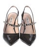 Miu Miu Patent Leather Crystal Embellishments Slingback Pumps