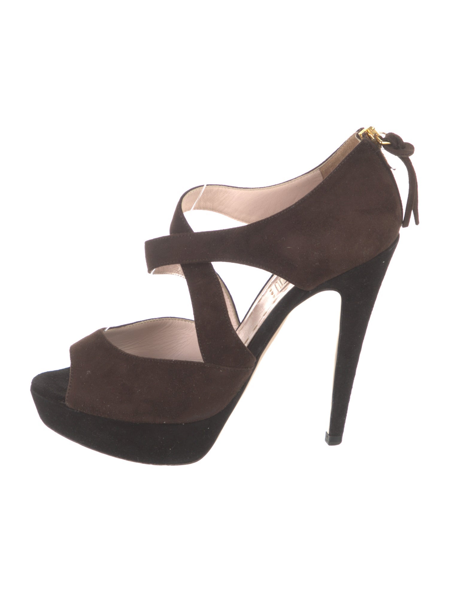 Miu Miu Suede T-Strap Pumps