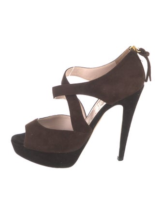 Miu Miu Suede T-Strap Pumps