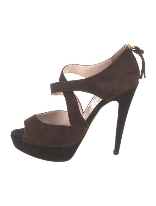 Miu Miu Suede T-Strap Pumps
