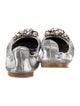 Miu Miu Leather Crystal Embellishments Ballet Flats
