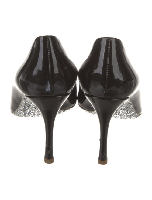 Miu Miu Patent Leather Glitter Accents Pumps
