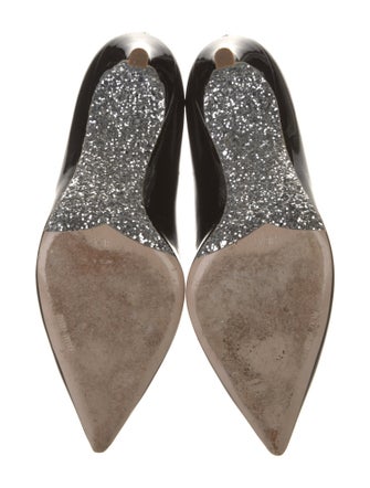 Miu Miu Patent Leather Glitter Accents Pumps