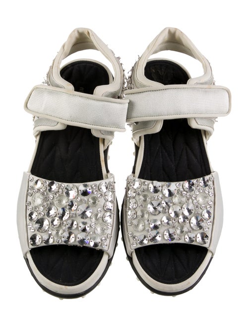 Miu Miu Satin Crystal Embellishments Sandals