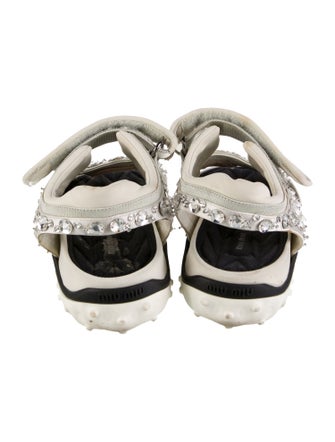Miu Miu Satin Crystal Embellishments Sandals