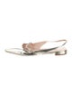 Miu Miu Patent Leather Crystal Embellishments Slingback Flats