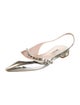 Miu Miu Patent Leather Crystal Embellishments Slingback Flats