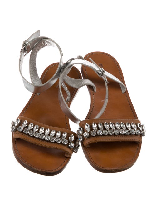 Miu Miu Leather Crystal Embellishments Slides