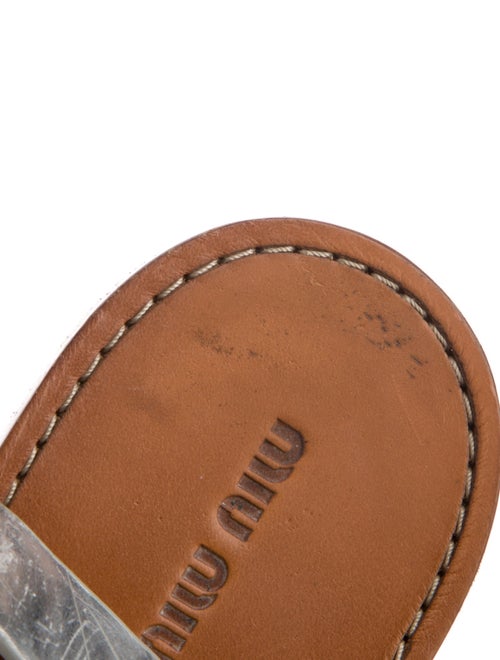 Miu Miu Leather Crystal Embellishments Slides