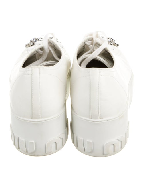 Miu Miu Leather Crystal Embellishments Sneakers