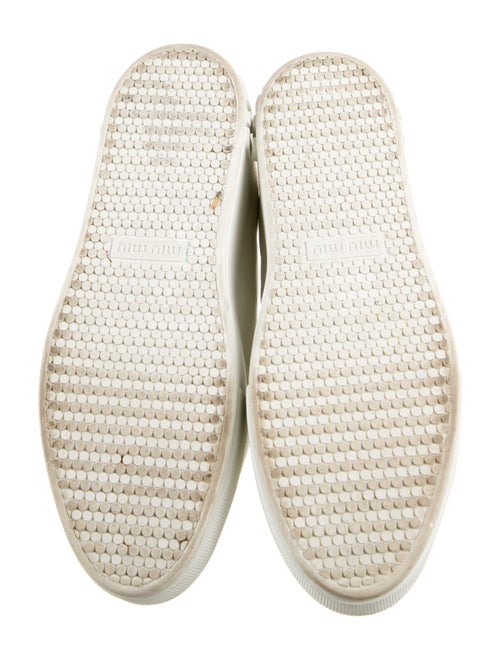 Miu Miu Leather Crystal Embellishments Sneakers