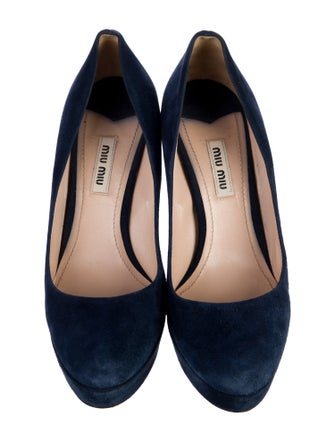 Miu Miu Suede Glitter Accents Pumps